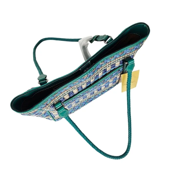 Patricia Nash Teal Woven Cameley Tote NWT - Picture 10 of 15